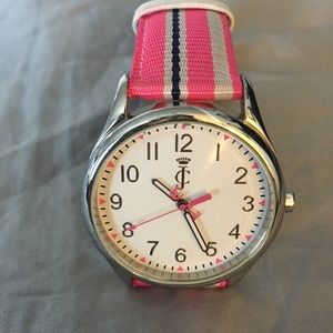 Juicy Couture Watch with pink grosgrain band